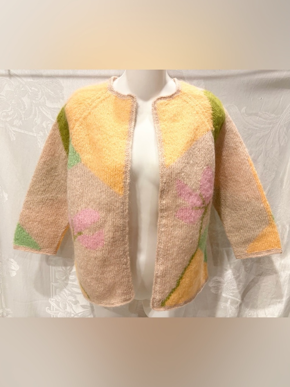 Vintage 1960's ILARIA Hand Knit Italian Cardigan Sweater M with Tags